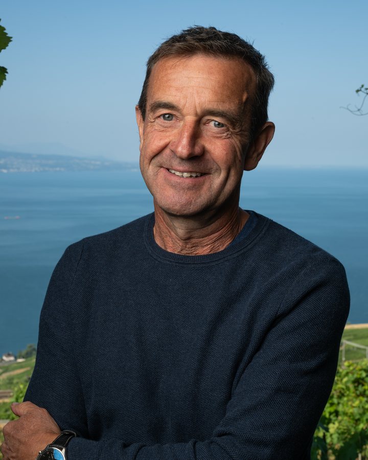 Jean-Daniel Porta, vigneron-encaveur, au-dessus du lac Léman