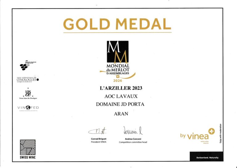 Médaille d’or — Villette – L’Arziller 2023, Domaine Porta