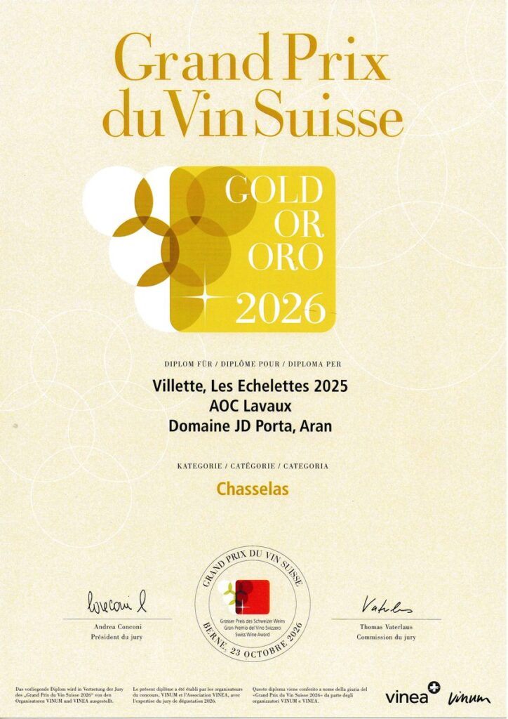 Médaille d’or — Villette – Les Echelettes 2025, Domaine Porta